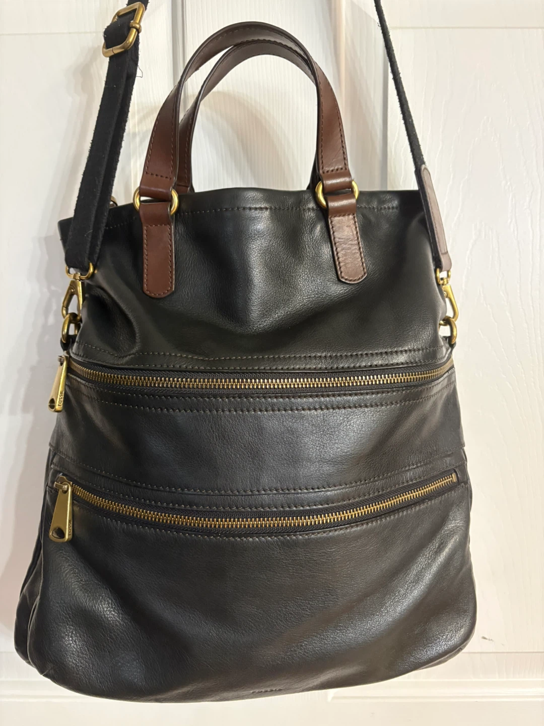 Fossil Black Leather Tote Bag - photo 2