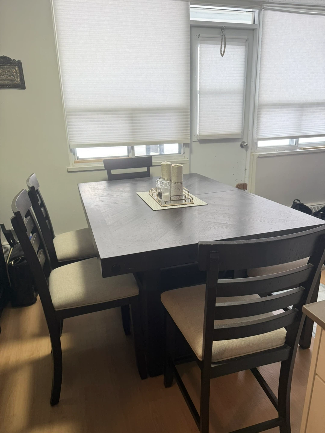 EUC Dining Table Set with 4 Chairs and Bench - photo 2