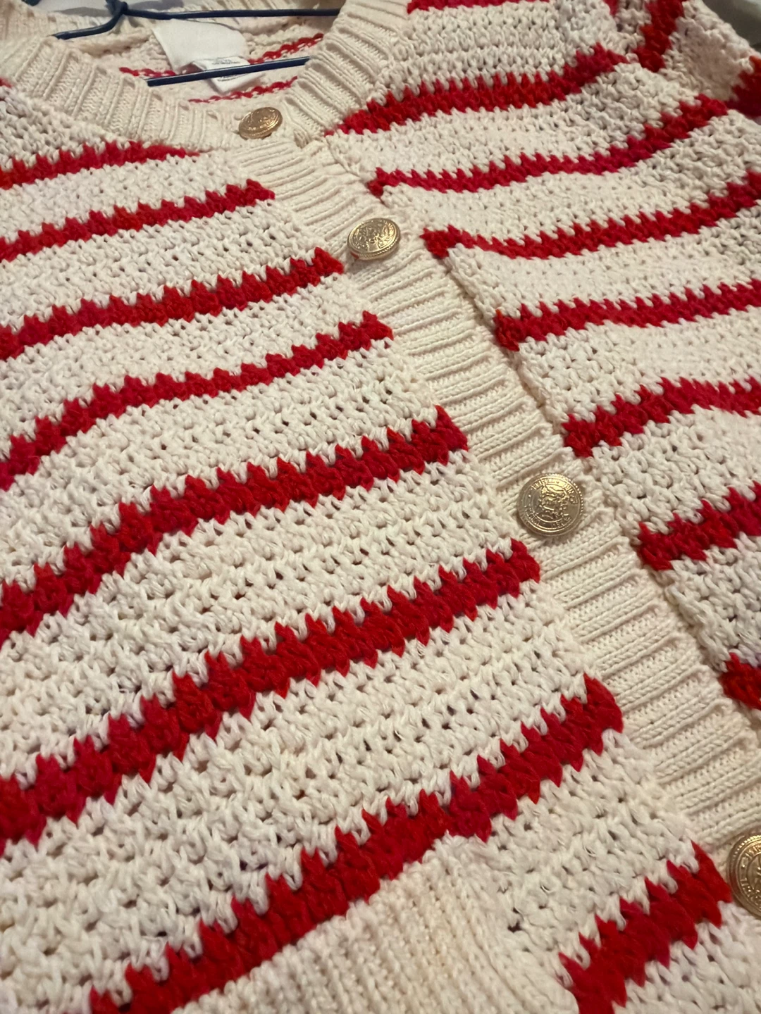 Chic Cardigan - Red & Cream Stripe - photo 2