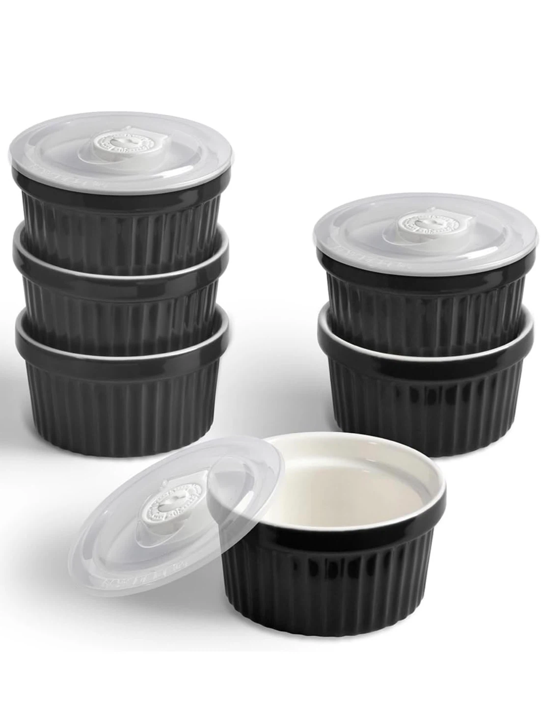 homEdge Ramekins with Lids (Set of 5)