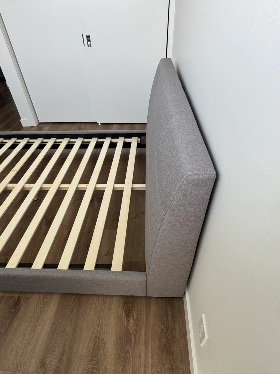 Queen Gray Upholstered Bed Frame - photo 2