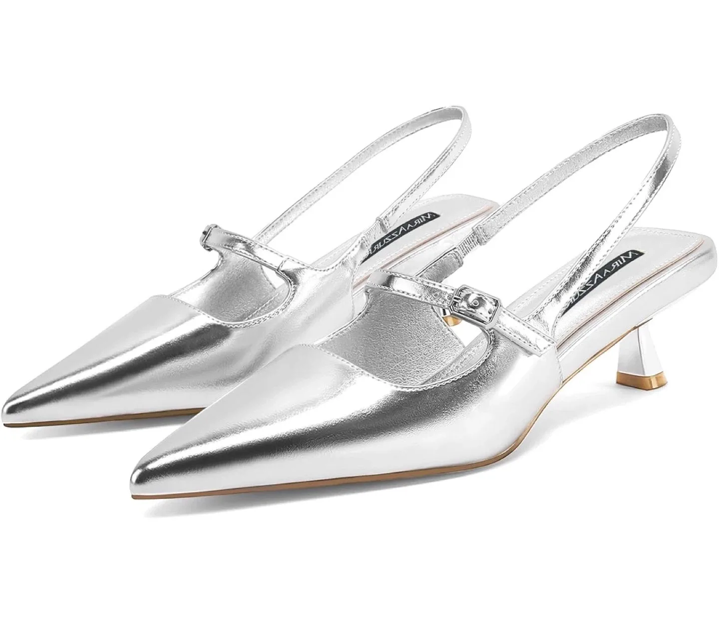 Miraazzurra Silver Slingback Heels