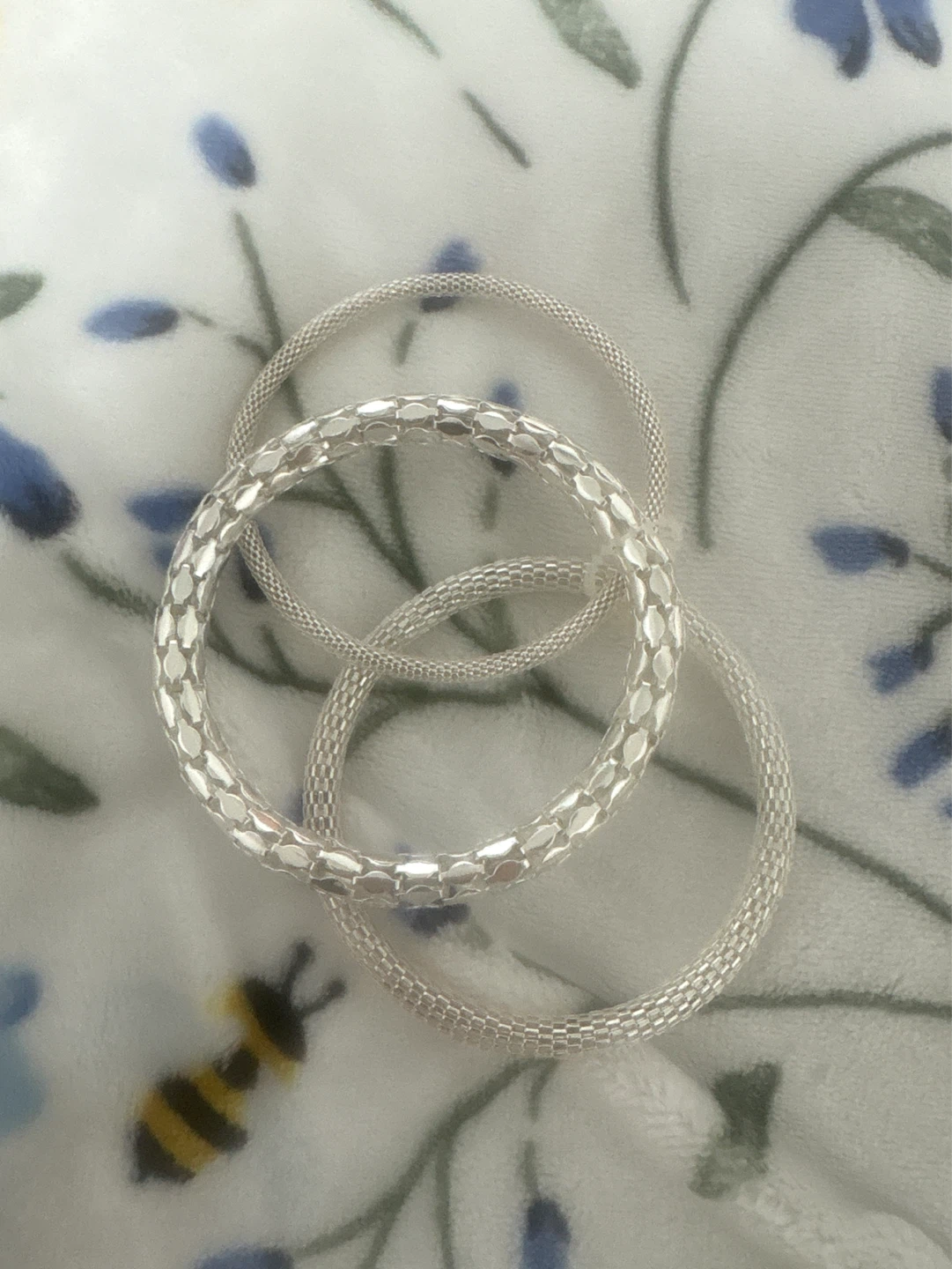 Silver-tone snake chain bracelets (set of 3)