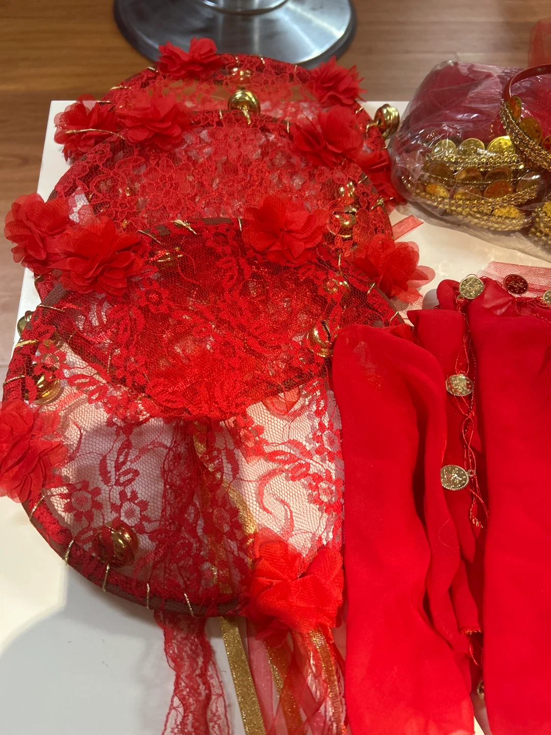 Red Belly Dance Costume Accessories Set - photo 2