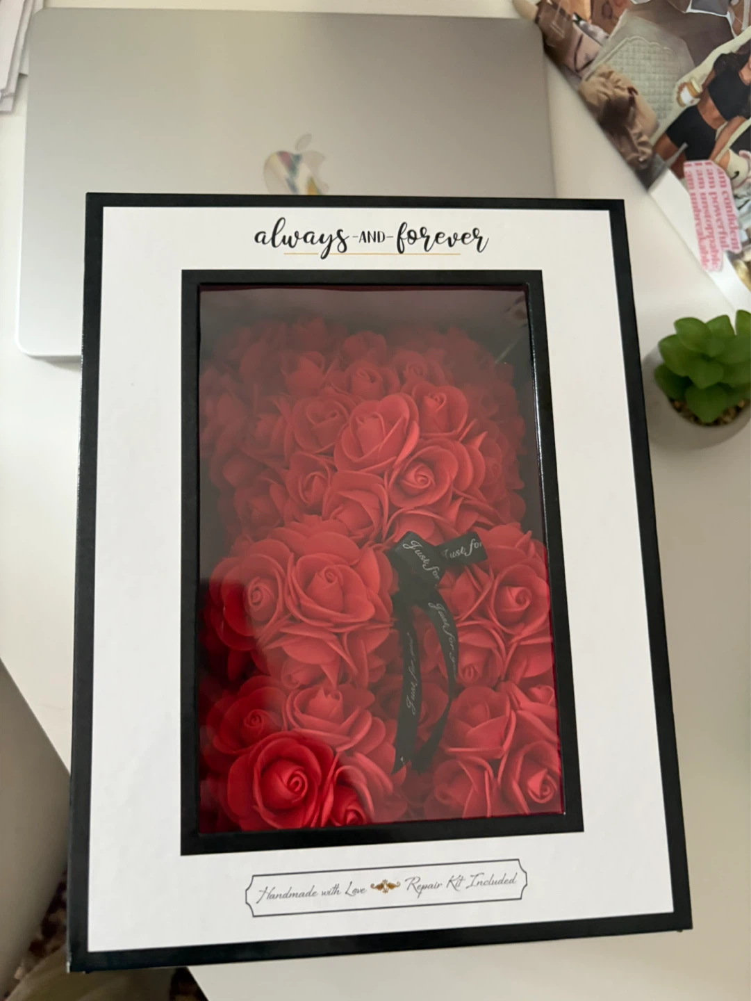 Red Rose Bear with Box - photo 5