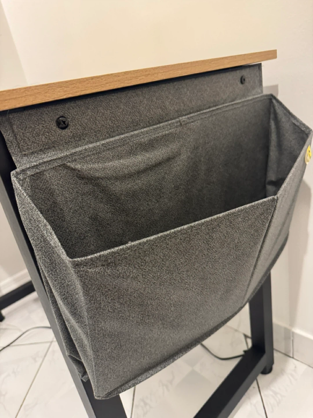 Simple Wood Grain Desk with Attached Fabric Organizer - photo 5