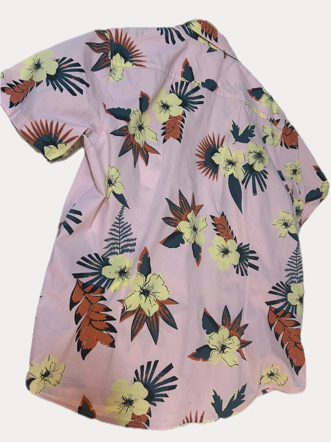Aeropostale Pink Floral Short Sleeve Button-Up Shirt XL - photo 2