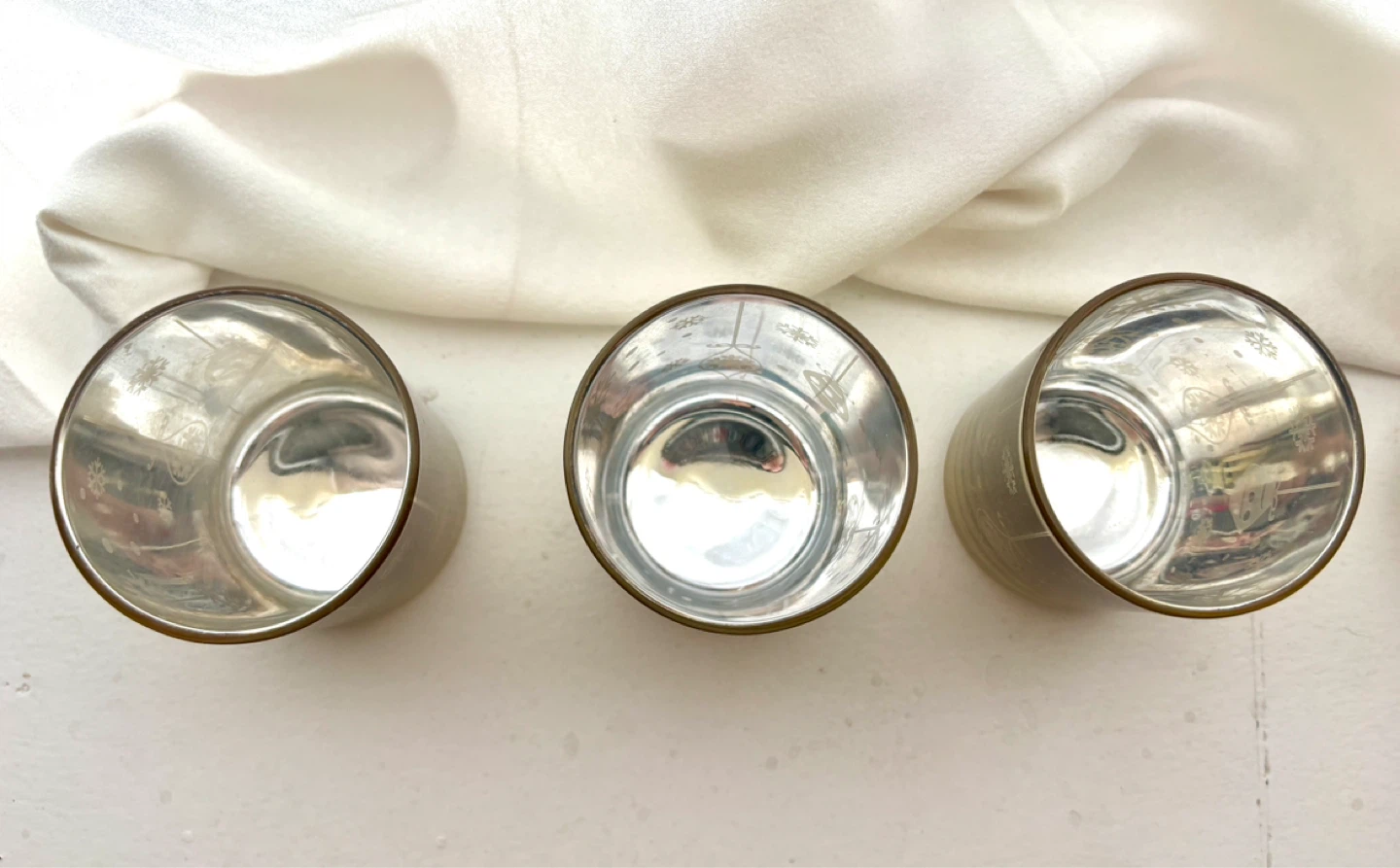 Set of 3 Decorative Glass Candle Holders – Winter/Snowflake - photo 3
