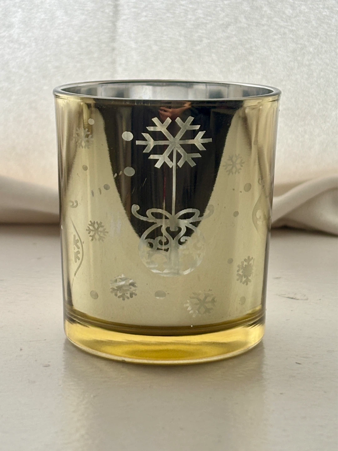 Set of 3 Decorative Glass Candle Holders – Winter/Snowflake - photo 4