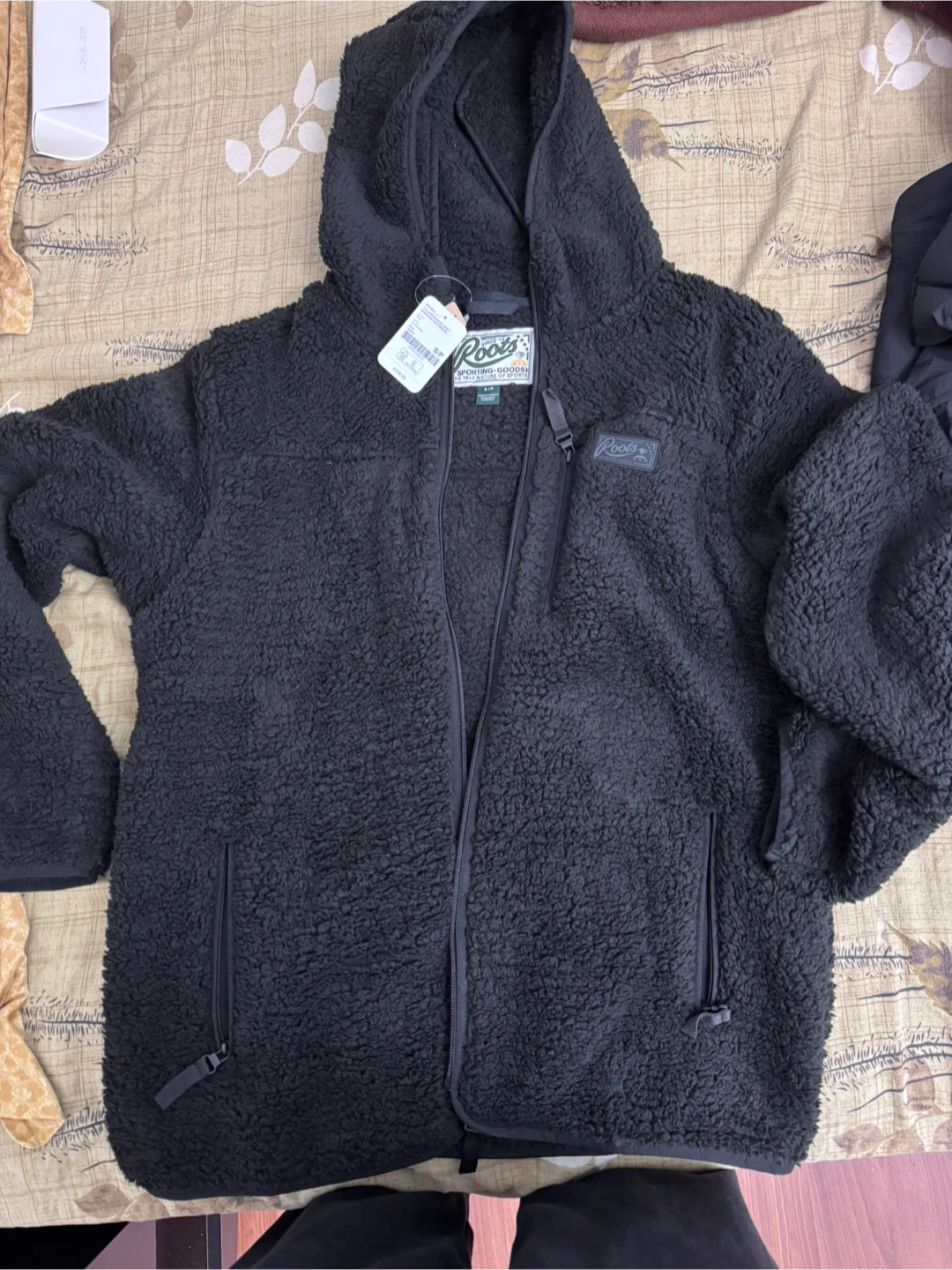 Roots Creekside Shearling Fleece Jacket - Black, Size S/P - photo 3