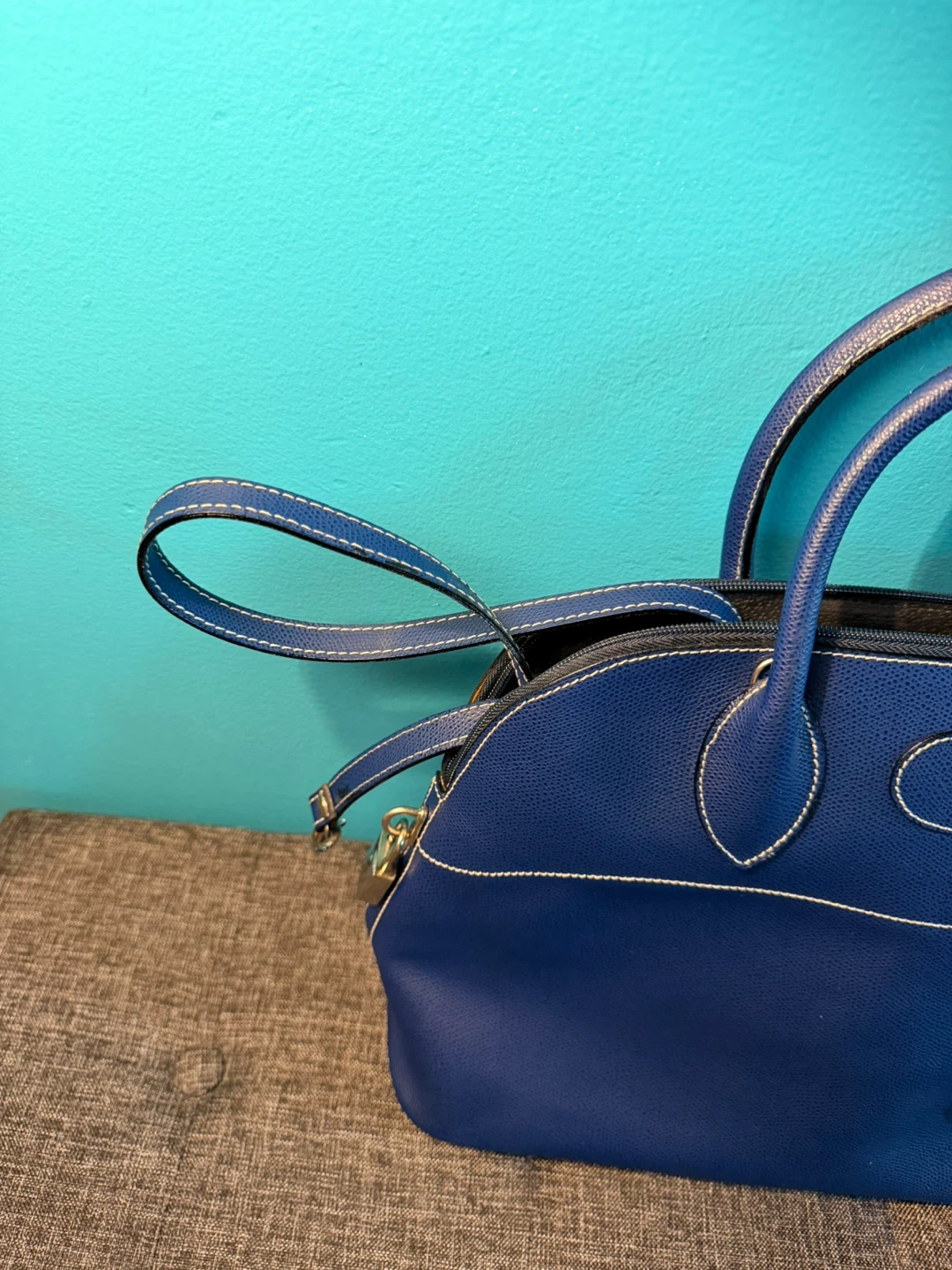 Dooney & Bourke Blue Leather Satchel Handbag - photo 3