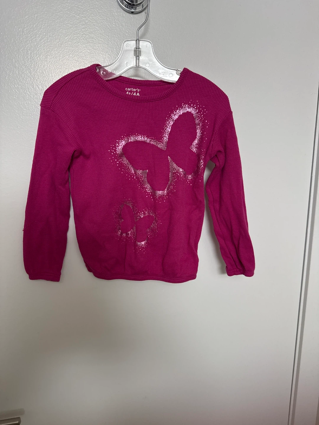 Carter's 4T Pink Butterfly Long Sleeve Shirt