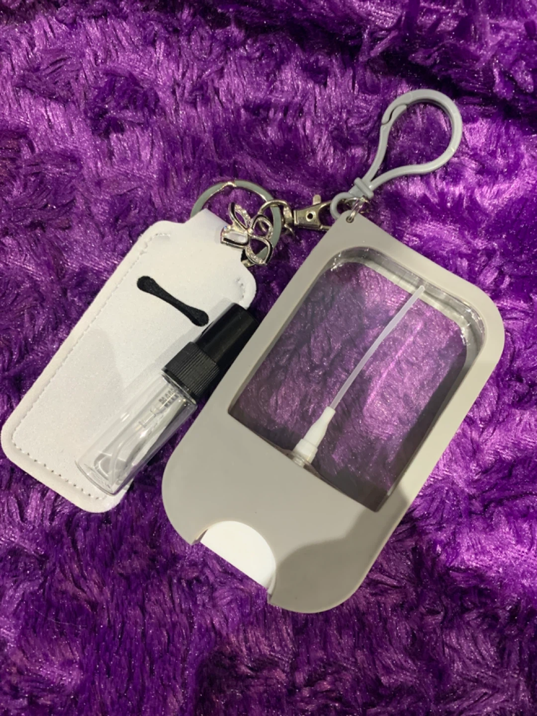 Keychain Spray Bottle Holder with Small Travel Bottle