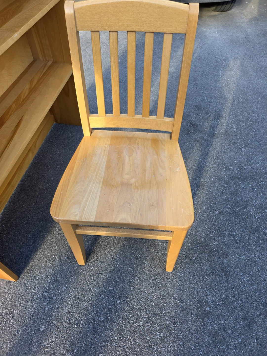Solid wood Wooden Desk with Hutch and Chair - photo 5