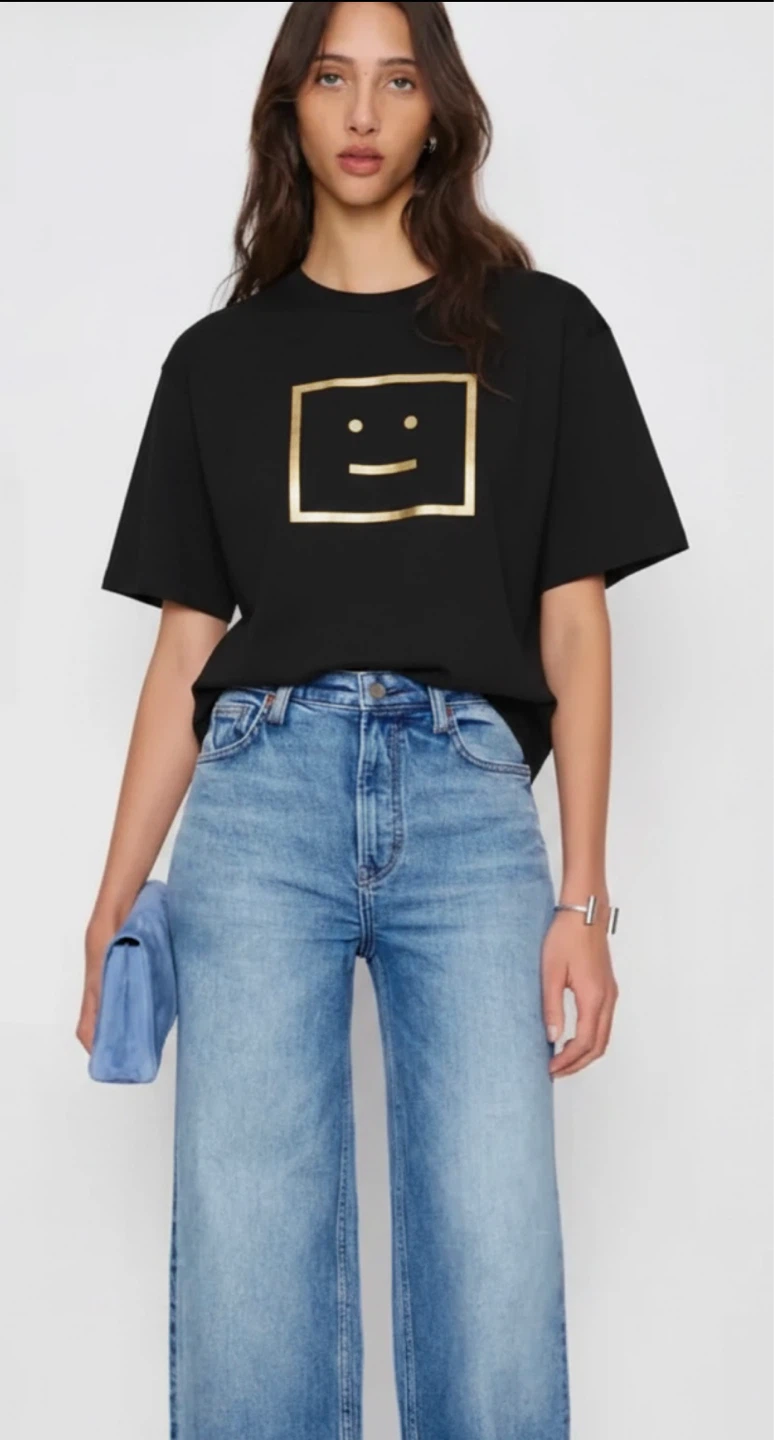 Acne Studios Black gold Face T-Shirt - photo 2