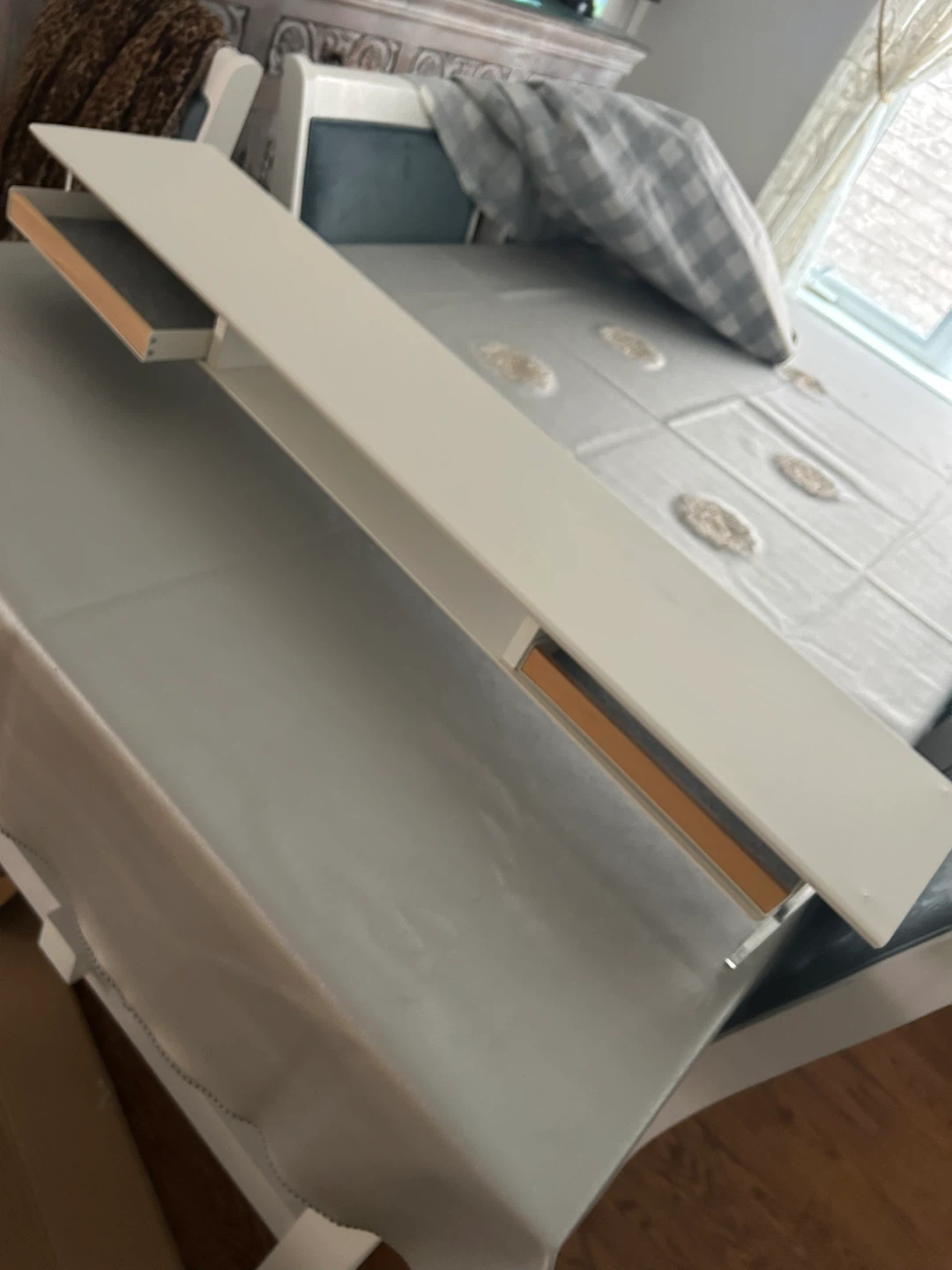 White Monitor Stand with 2 Drawers - photo 5