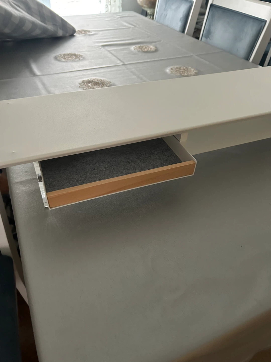 White Monitor Stand with 2 Drawers - photo 3