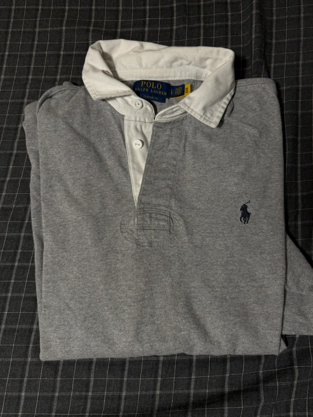Polo Ralph Lauren Classic Fit Rugby Shirt Grey Size L