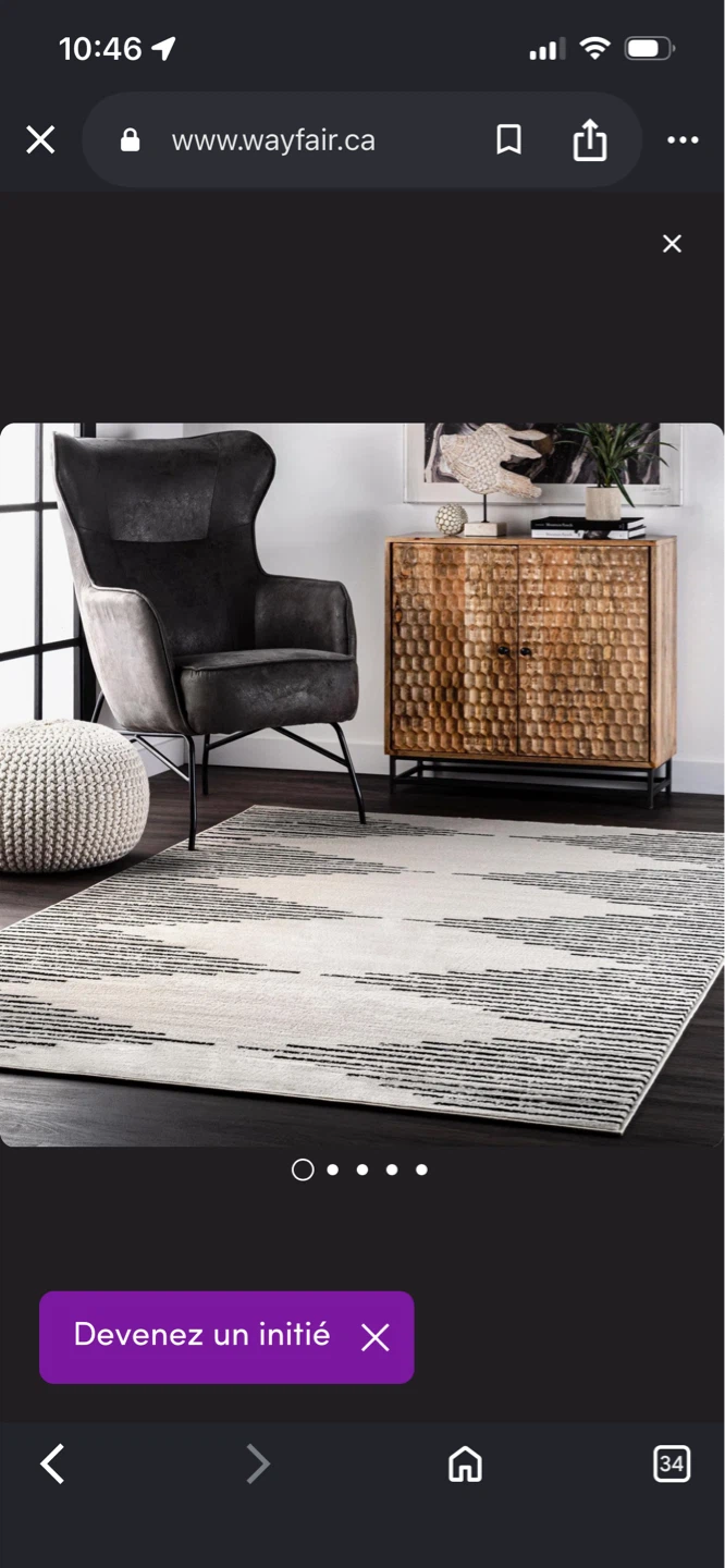 New Joanne black/ivory rug 9’ X 12’