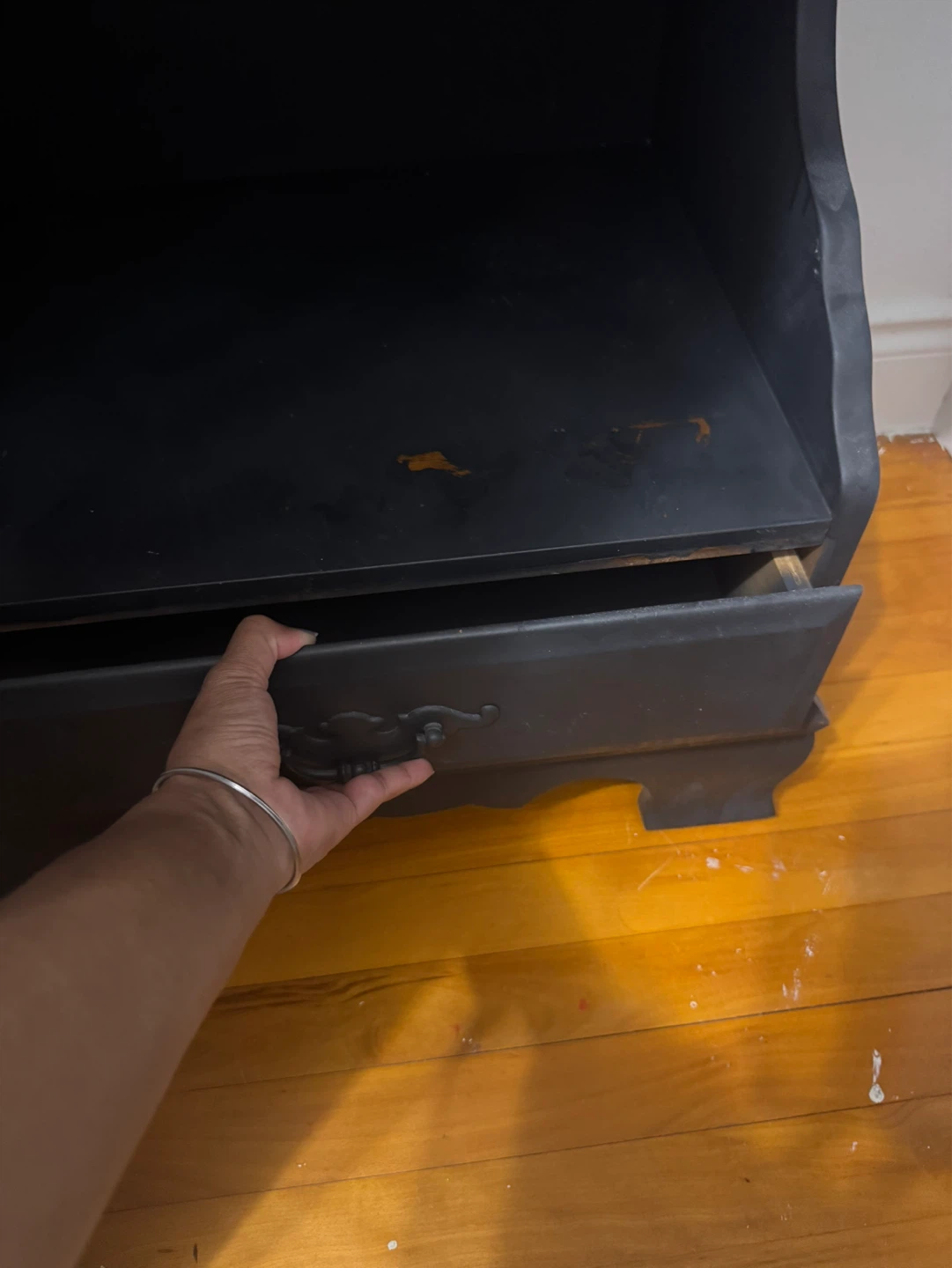 Black End Table with Drawer - photo 5