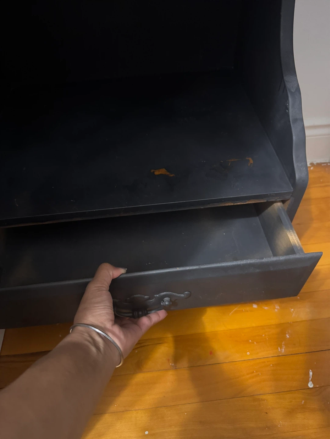 Black End Table with Drawer - photo 4