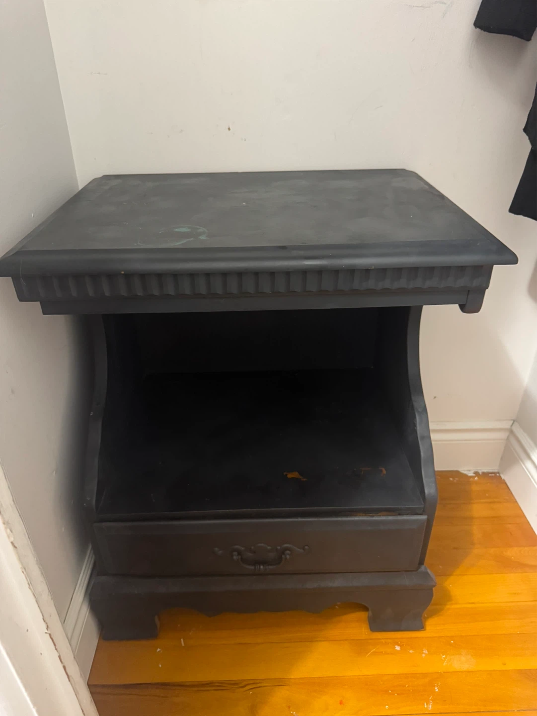 Black End Table with Drawer - photo 3