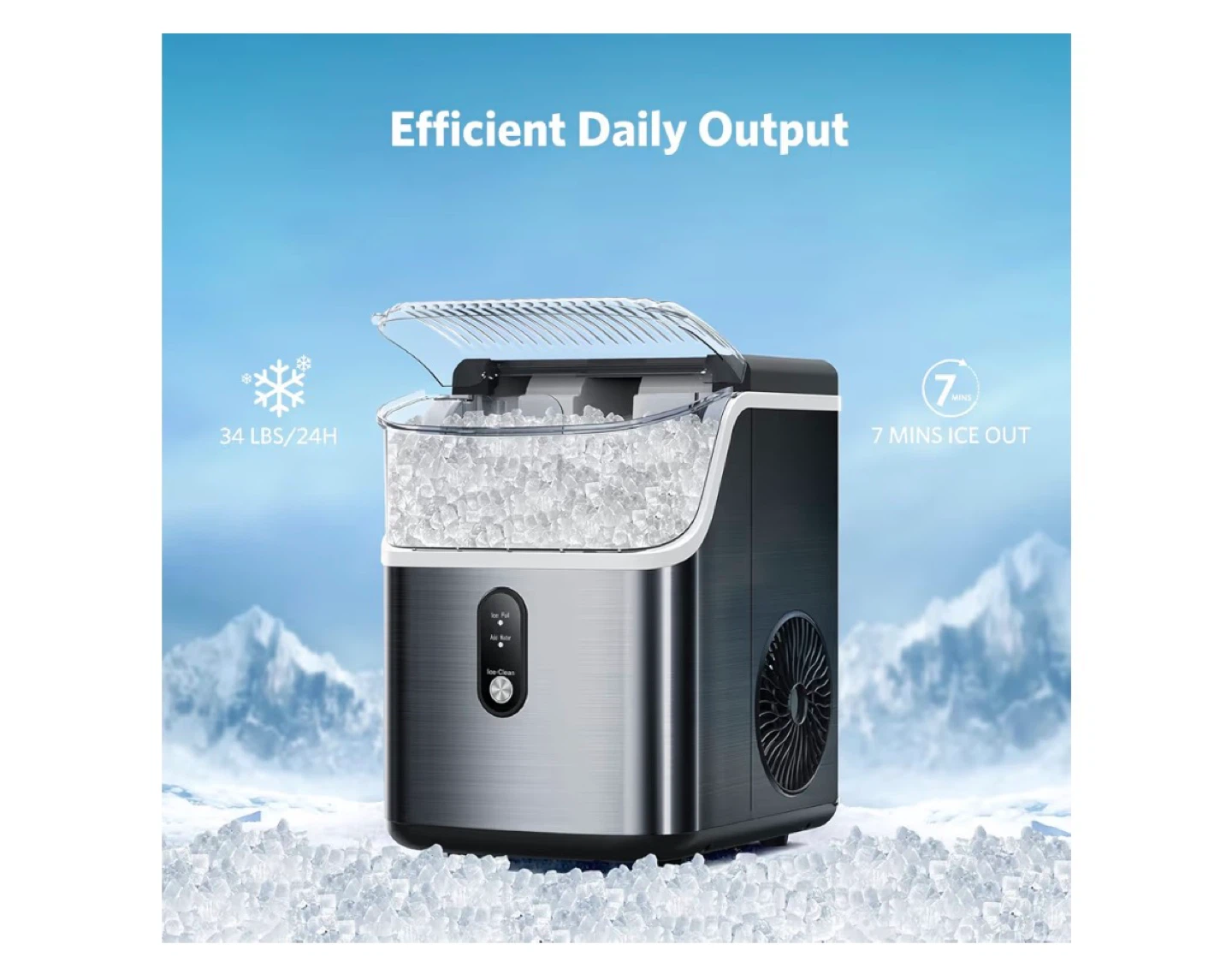 Countertop Ice Maker - 34 LBS/24H, 7 Mins Ice Out - photo 3