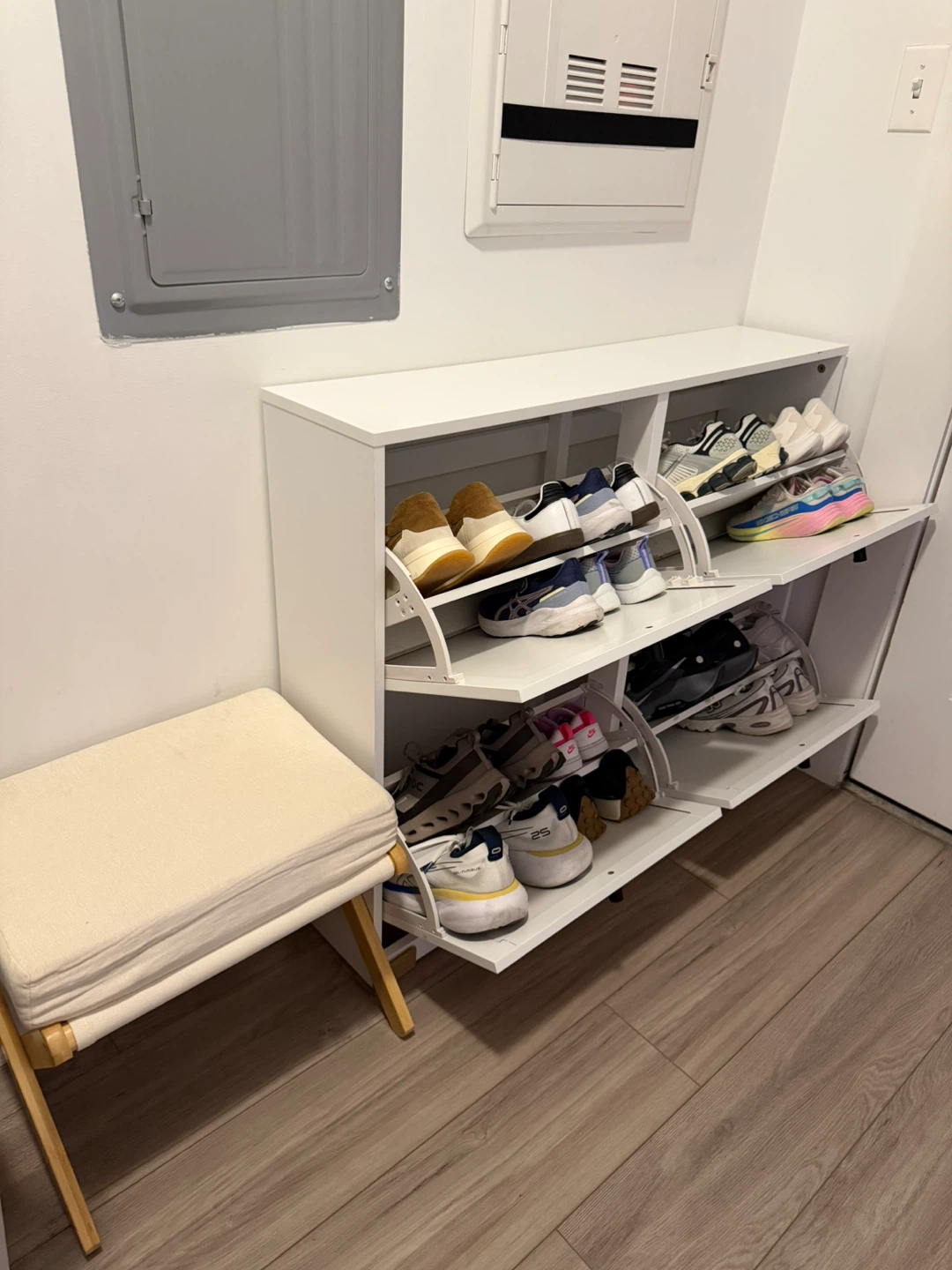 Large Natural Rattan Shoe Storage Cabinet - photo 3