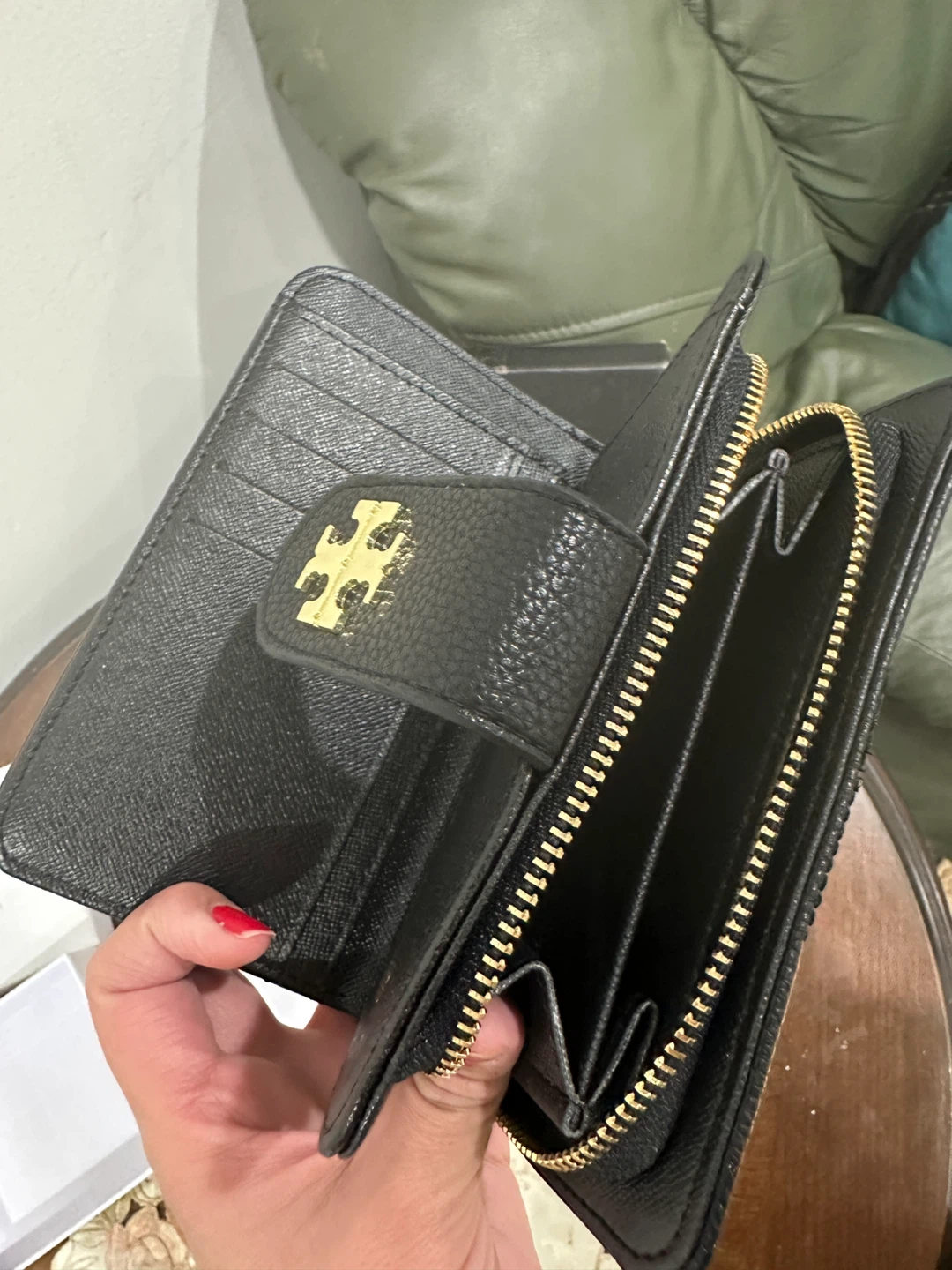 Tory Burch Black Leather Wallet with Box