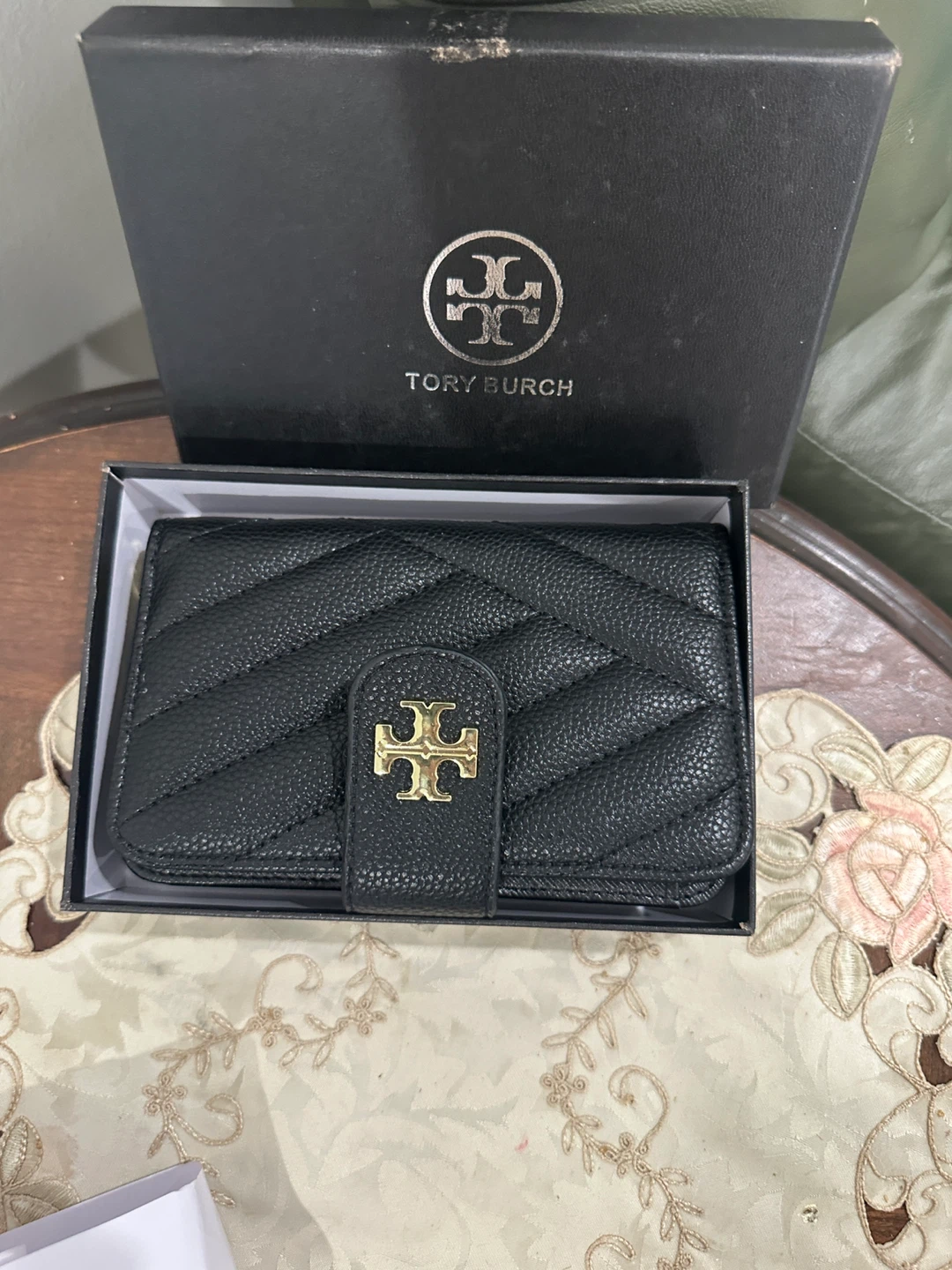Tory Burch Black Leather Wallet with Box - photo 4
