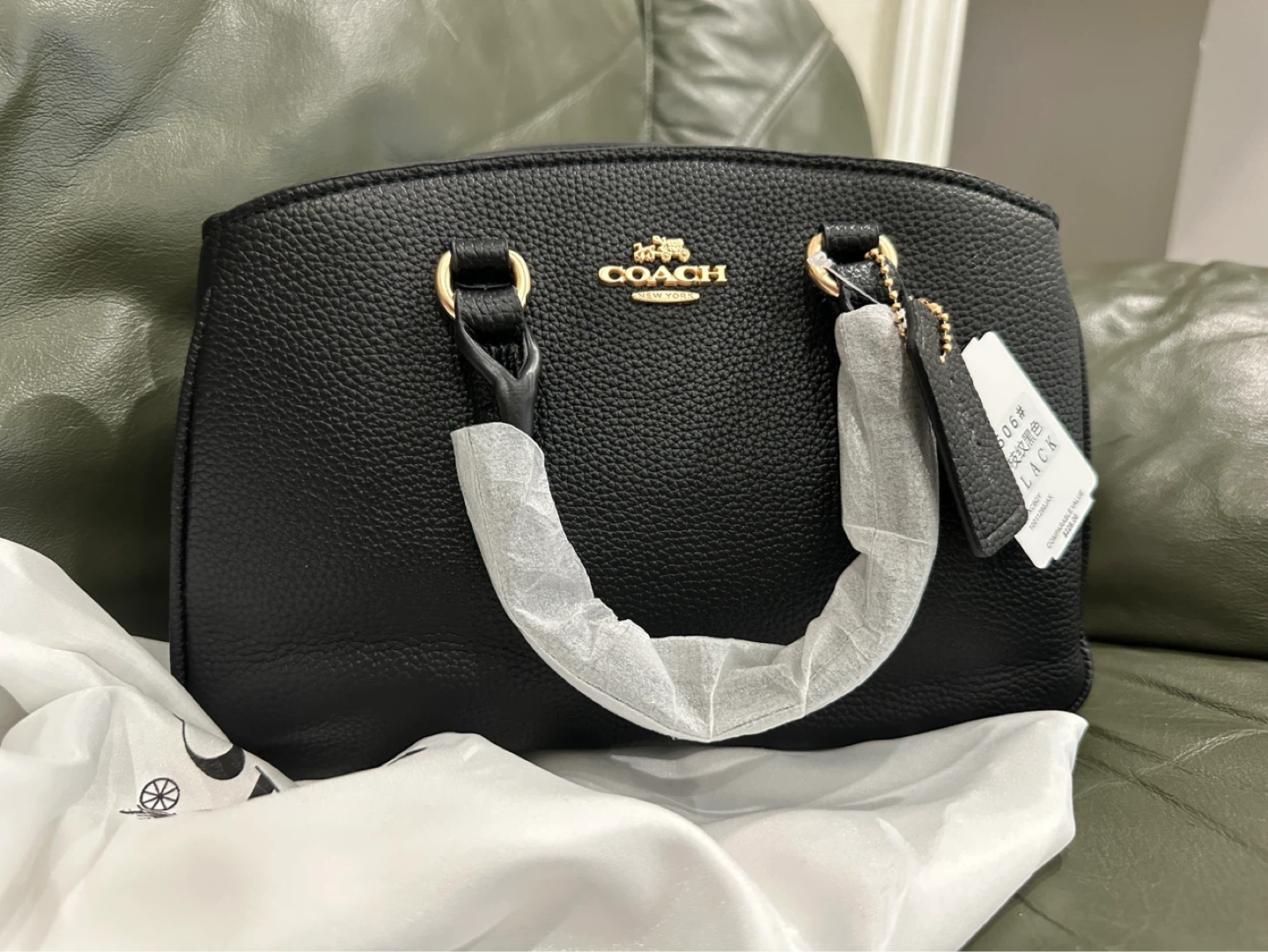 Coach Black Pebble Leather Satchel Handbag