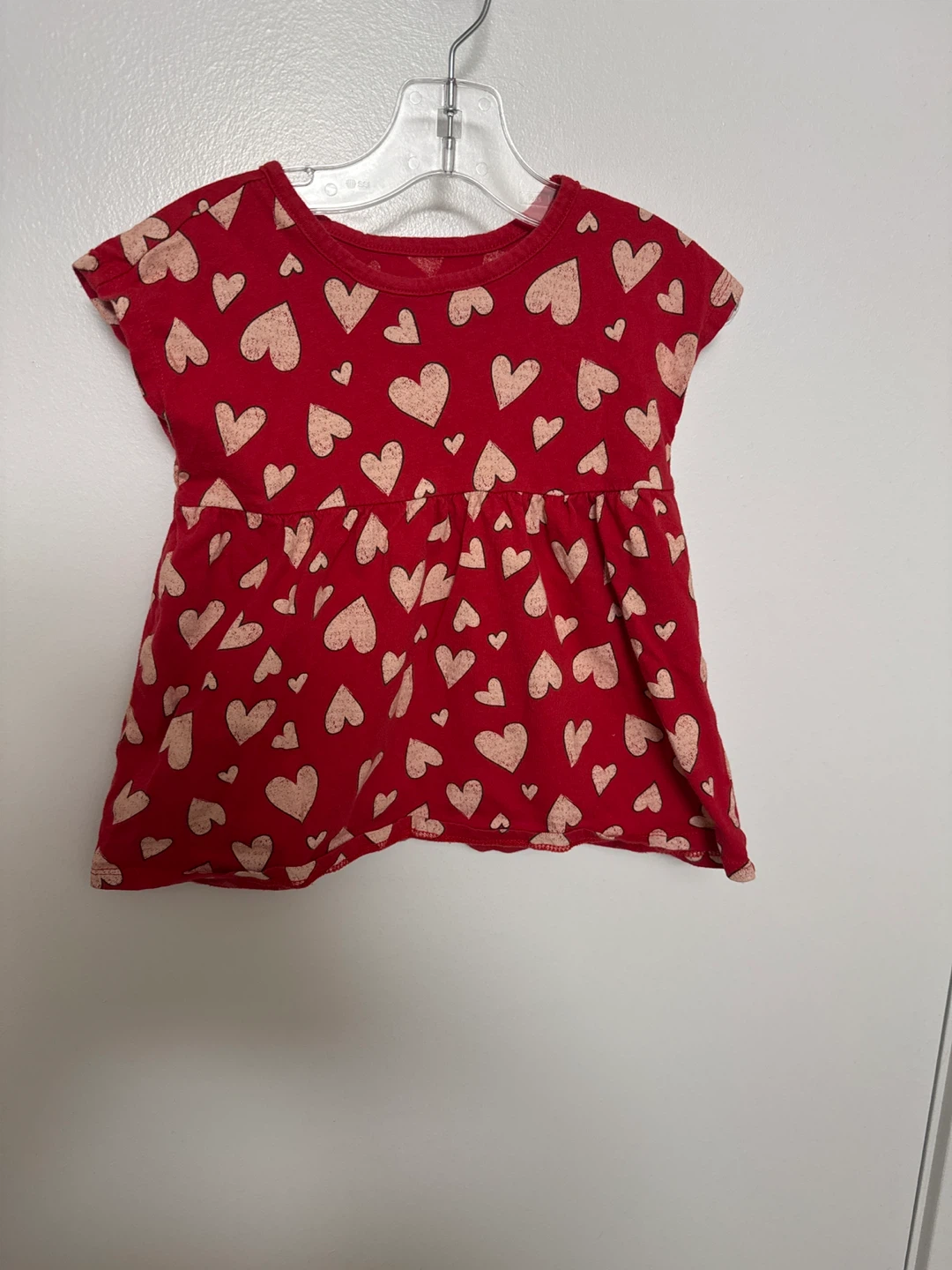 Baby Dress Red Heart Print