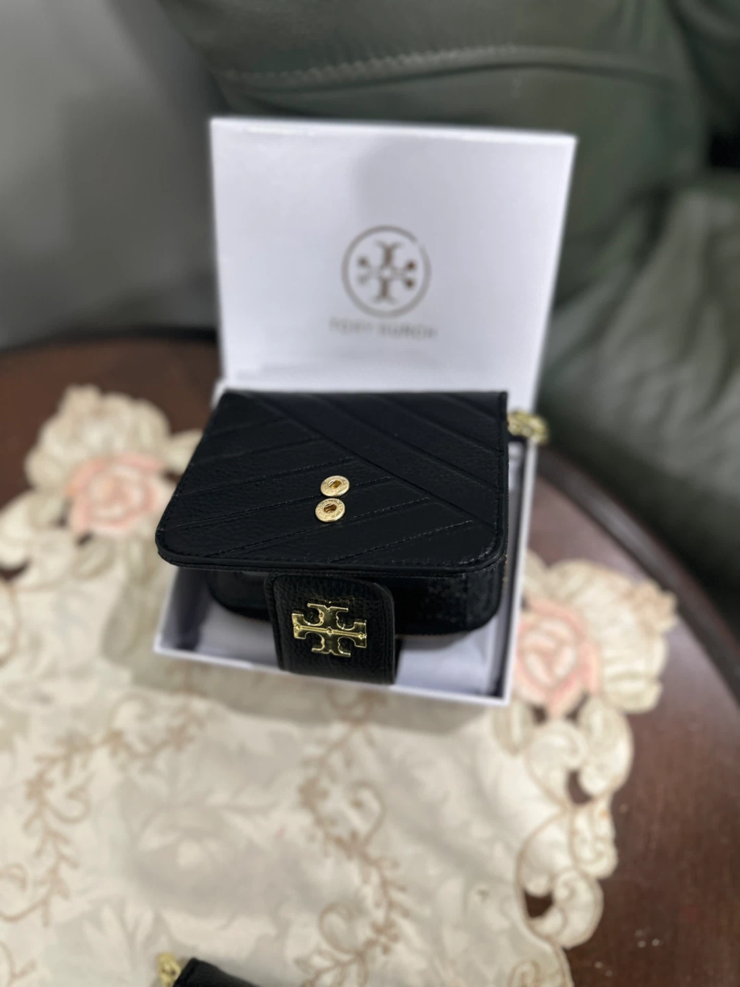 Tory Burch Black Leather Wallet