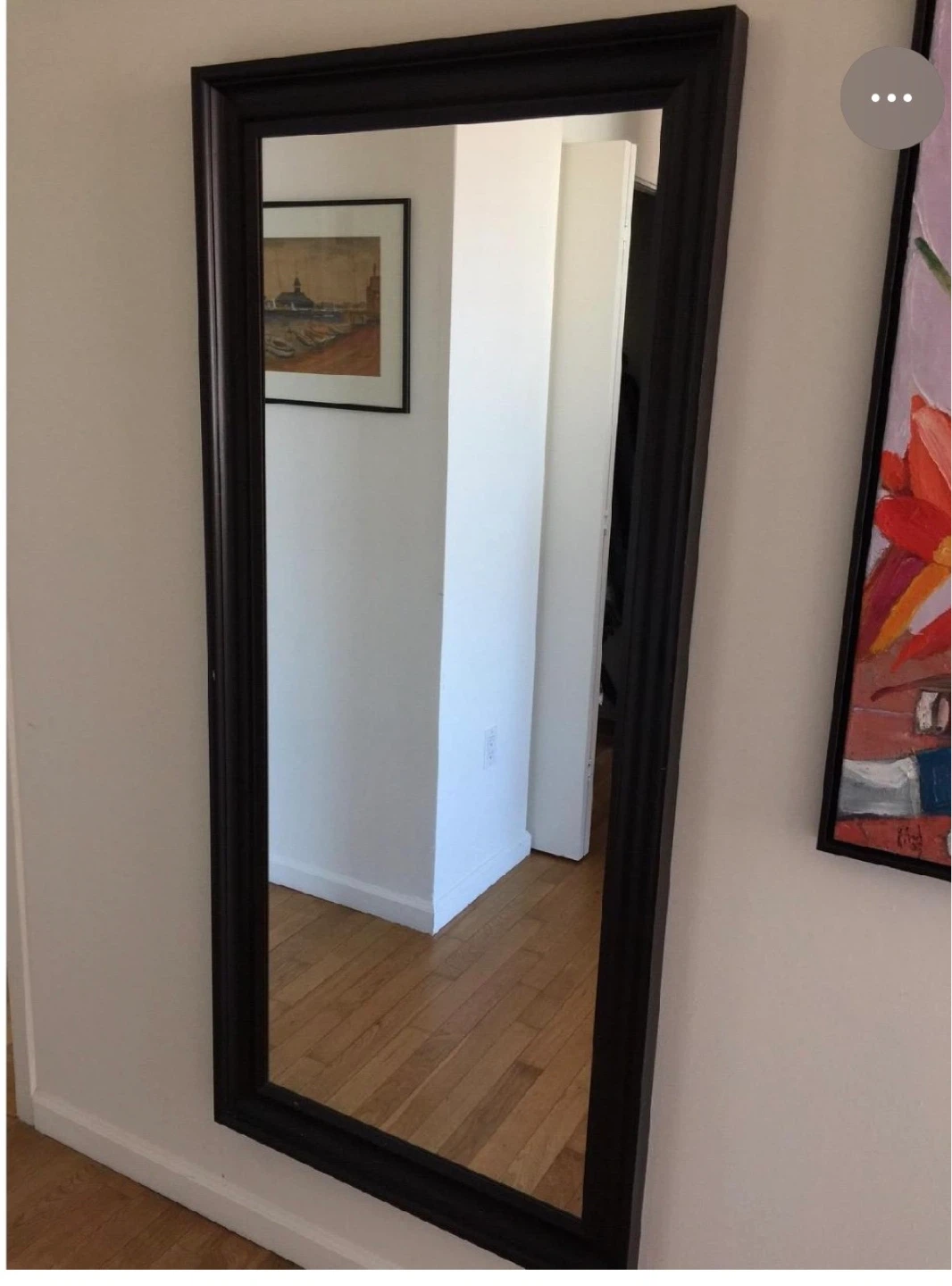 Ikea Tall Rectangular Mirror with Black Frame - photo 2