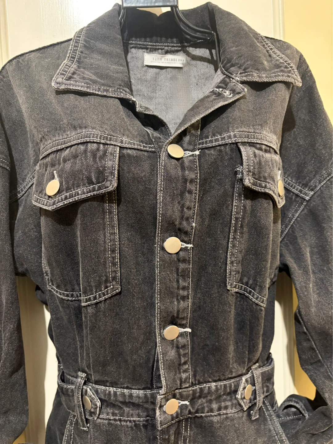 12th Tribe Denim Button-Up skirt jumpsuit Size S - photo 4