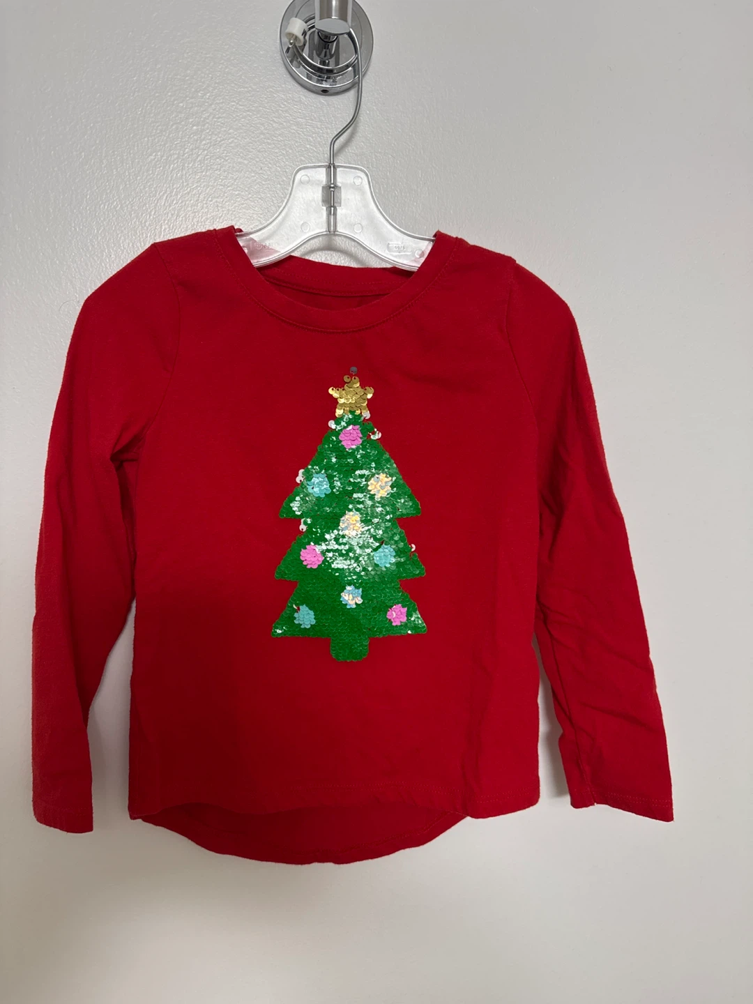 Kids' Christmas Tree Sequin Long Sleeve Shirt