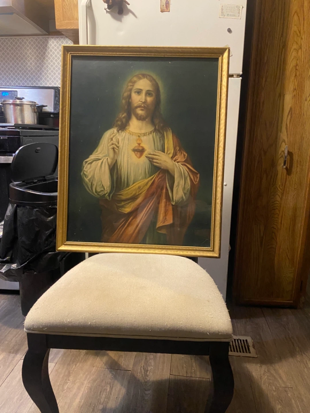 Vintage Jesus Sacred Heart Framed Art Print