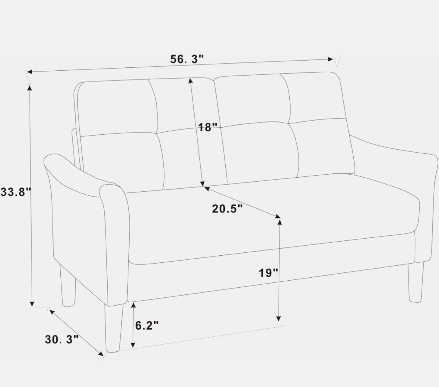 Grey Loveseat Sofa - photo 3