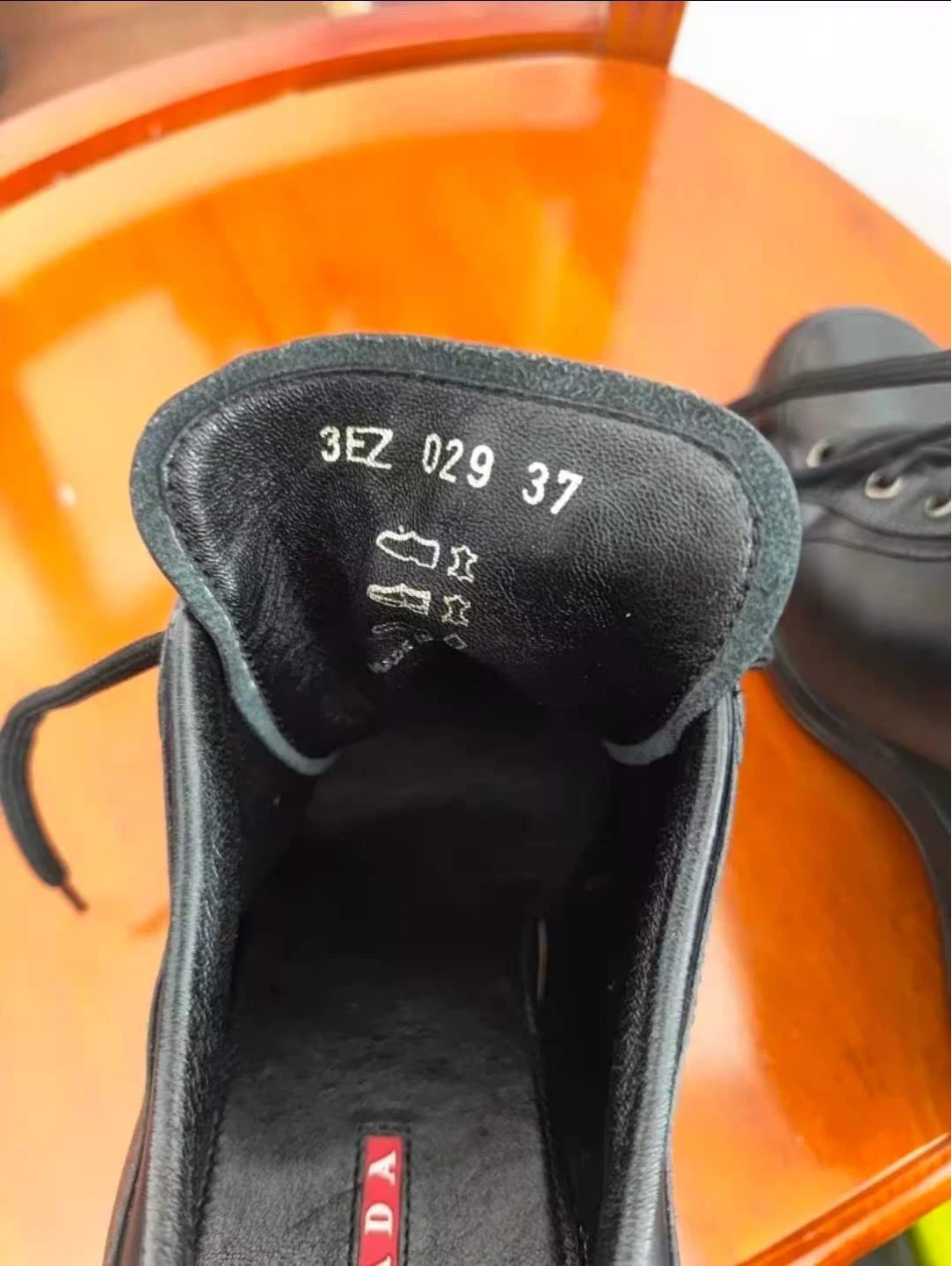 Prada Black Leather Wedge Sneakers Women's Size 37 - photo 4