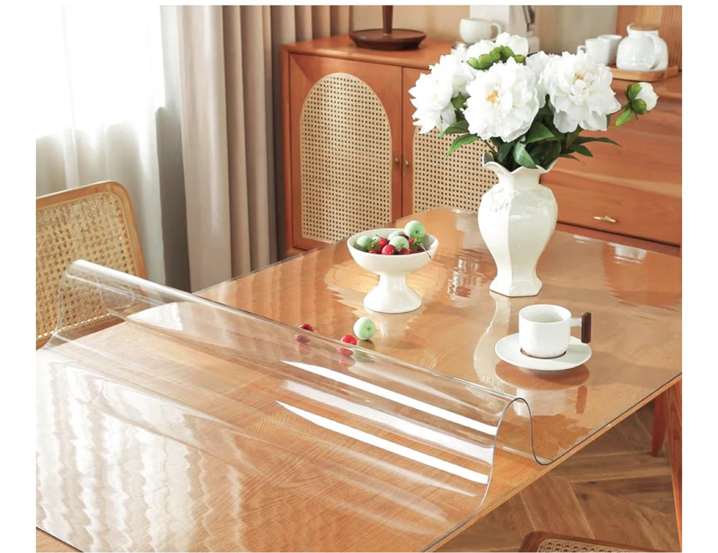 Clear Plastic Tablecloth Protector - photo 2