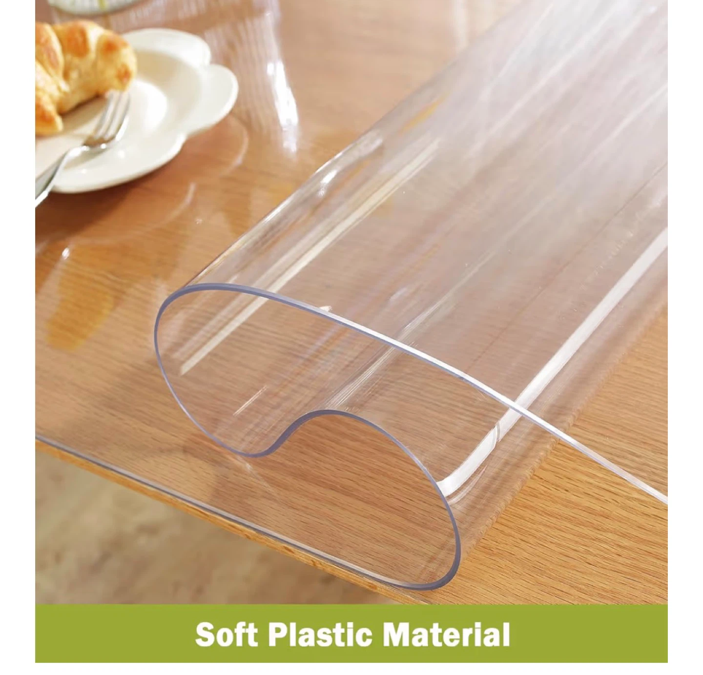 Clear Plastic Tablecloth Protector - photo 3