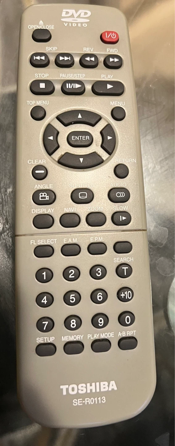 Toshiba SE-R0113 DVD Remote Control