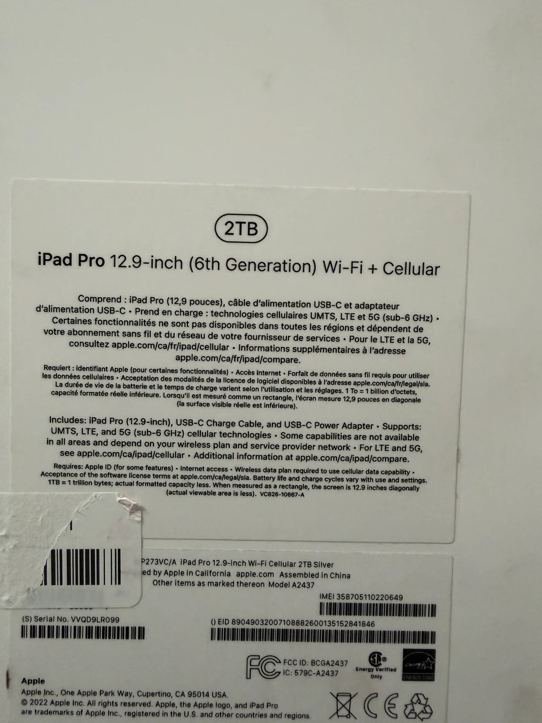 Apple 12.9-inch iPad Pro Wi-Fi + Cellular 2TB - photo 2