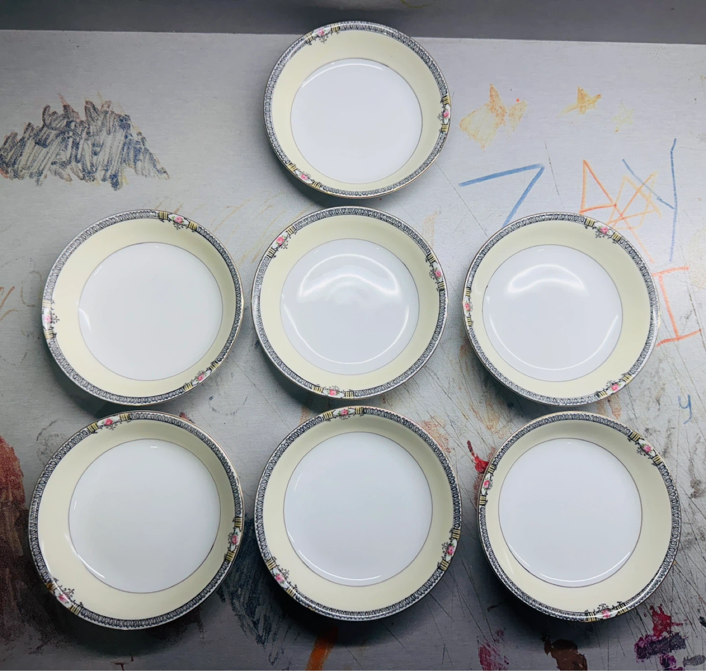 Meito The Hampton Bowl Floral Made In Japan Set Of 7 - photo 2
