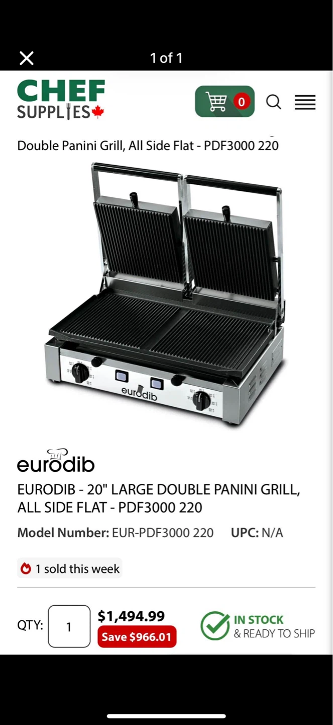 Eurodib Double Panini Grill - photo 3