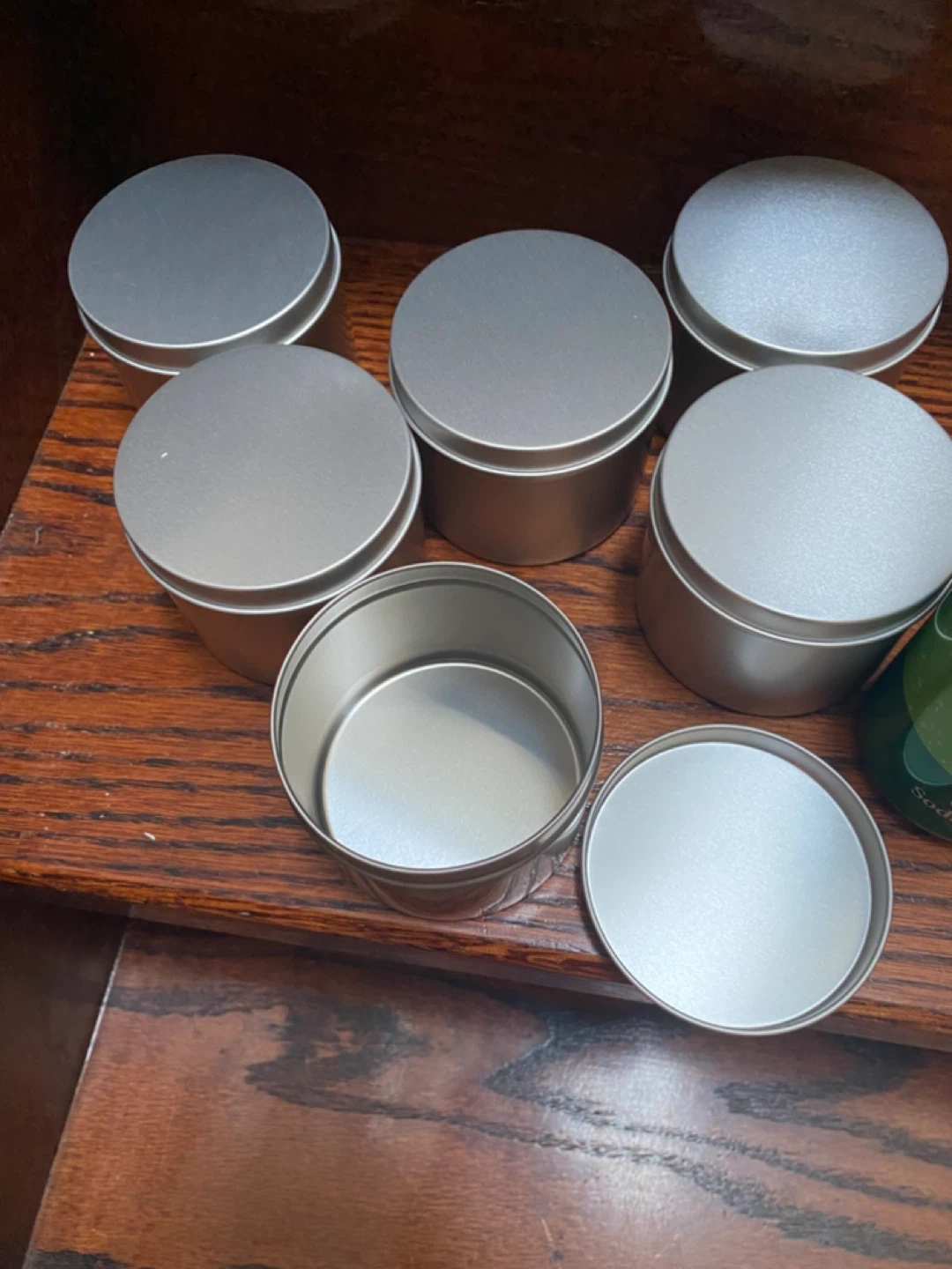12 Silver Candle Tins with Lids - photo 4