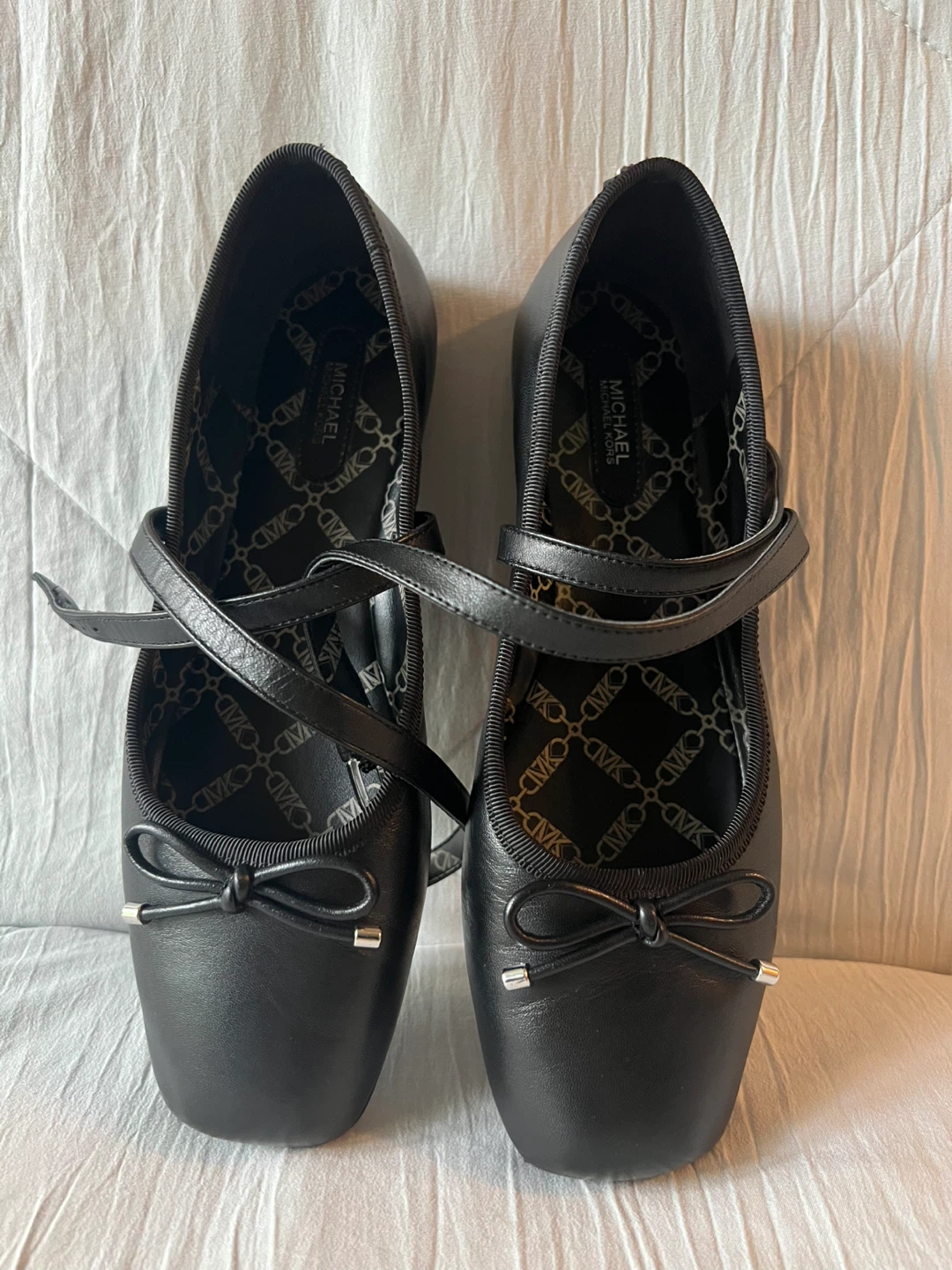Michael Kors Black Ballet Flats with Straps - Size 7