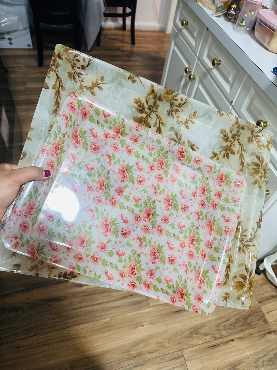 Set of 2 Decorative Serving Trays