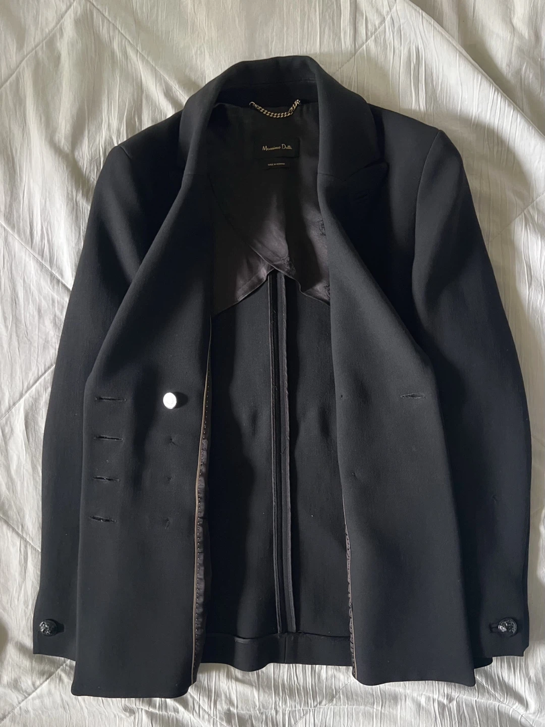 Massimo Dutti Black Double-Breasted Blazer - photo 3