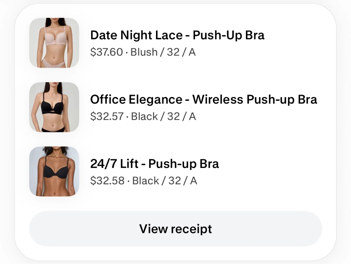 Bra 32/A 3 for $50